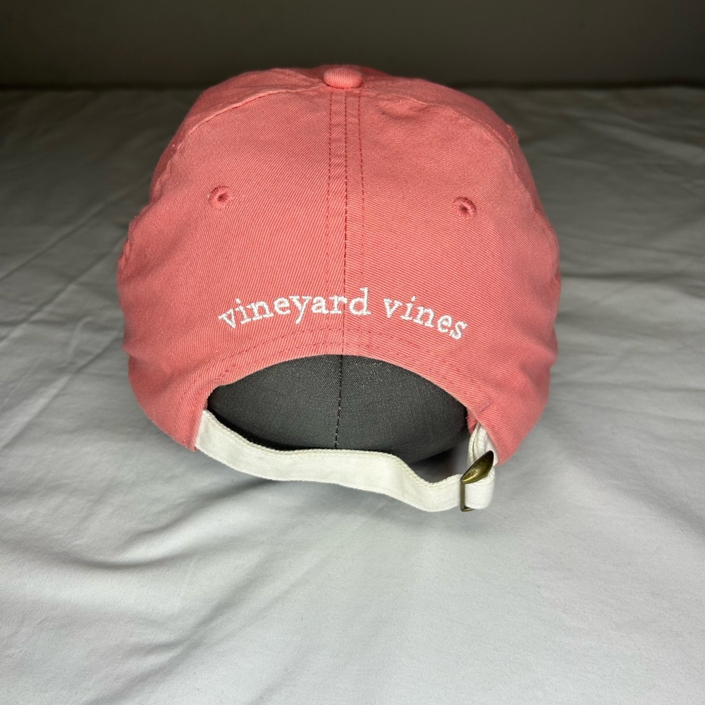 Vineyard Vines Coral Cap with Blue Logo. SKU B9 - Picture 3 of 7